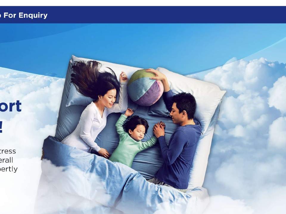 Family sleeping comfortably on Dunlopillo mattress